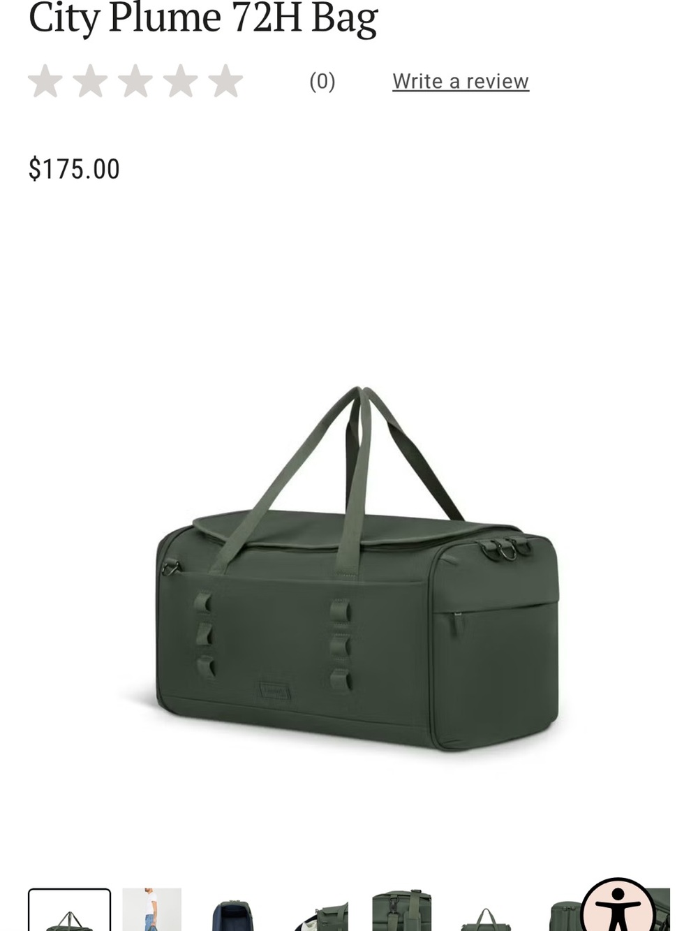 City Plume 72H Duffel Bag — Olive Green
